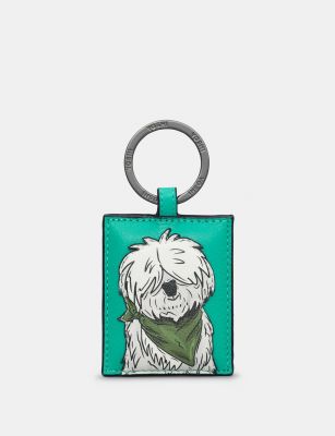 Leather Keyring Happy Hounds Martha English Sheepdog Dog - Yoshi