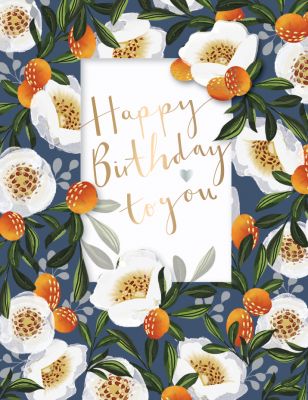 Birthday Card - Female White Flowers - Damson Talking Pictures 