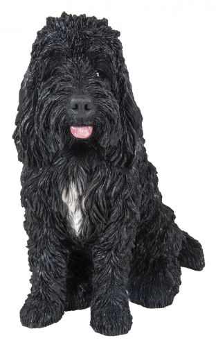 Cockapoo Dog Sitting - Black - Lifelike Garden Ornament - Indoor or Outdoor - Real Life Vivid Arts