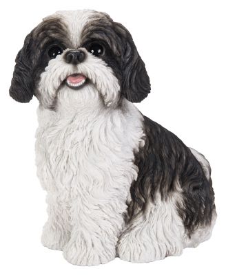 Vivid Arts Shih Tzu Black Dog - Garden Ornament 18cm - Indoor or Outdoor