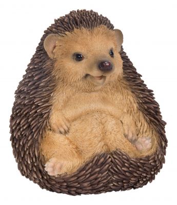 Baby Hedgehog Sitting - Lifelike Garden Ornament - Indoor or Outdoor - Real Life Vivid Arts