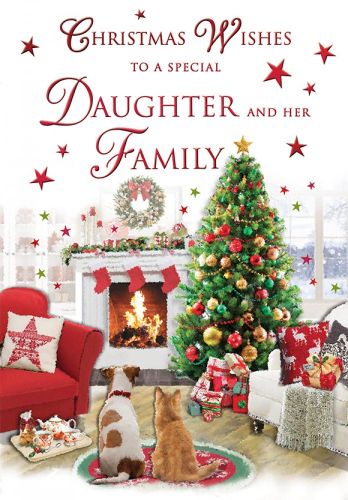 Christmas Card - Daughter & Family - Fireplace - Regal