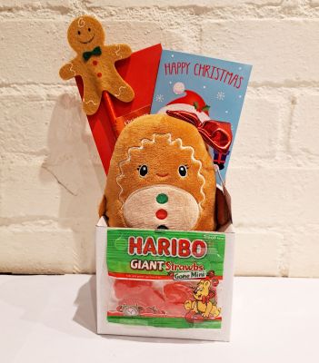 Christmas Kids Gingerbread Man Plush, Pen & Haribo Sweets Gift Set