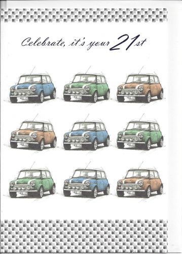 21st Birthday Card - Mini Cooper Car 