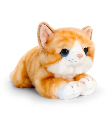Ginger Cat Kitten Plush Soft Toy 32cm - Laying - Keel