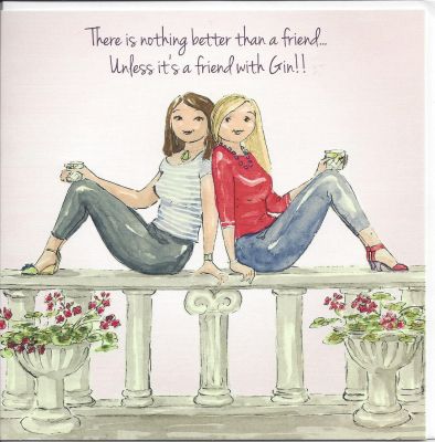 Birthday Card - Friend - With Gin - Angie Thomas