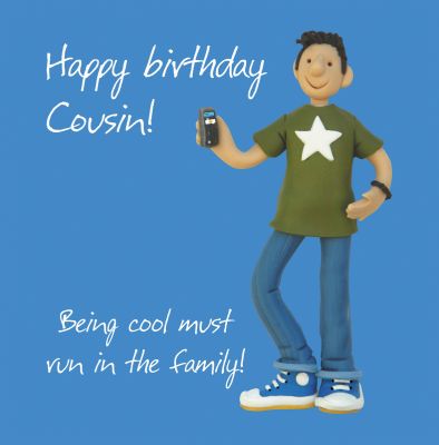 Birthday Card - Male Cousin Teen Cool - One Lump Or Two