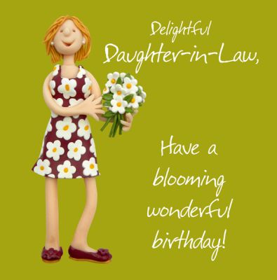 Birthday Card - Delightful Daughter-in-Law - Female Funny One Lump Or Two