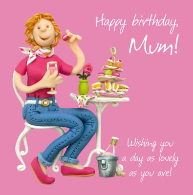 Birthday Card - Mum Afternoon Tea - Female Funny One Lump Or Two