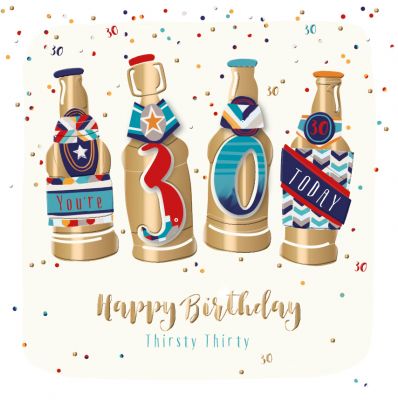 30th Birthday Card - Male Beer - Jupiter - Talking Pictures
