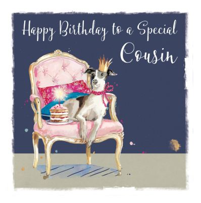 Birthday Card - Cousin - Dog - The Wildlife Ling Design