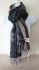 Reversible Grey Black Horseshoe Pashmina Scarf