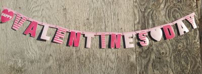 Valentine's Day Banner Bunting Decoration - 180cm - Pink