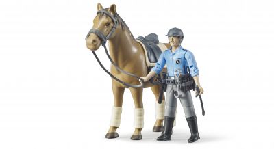 Policeman Figure & Horse Mounted Police - Bruder 62507 Scale 1:16