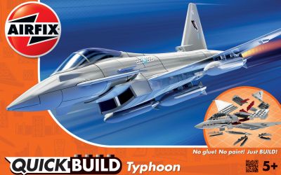 Eurofighter Typhoon Aeroplane - Model Kit - 27 Pieces Airfix Quickbuild - J6002