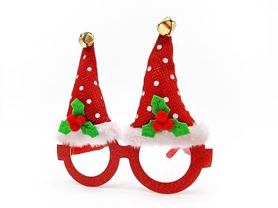 Christmas Red Santa Hat Novelty Party Glasses - Snazzy Santa