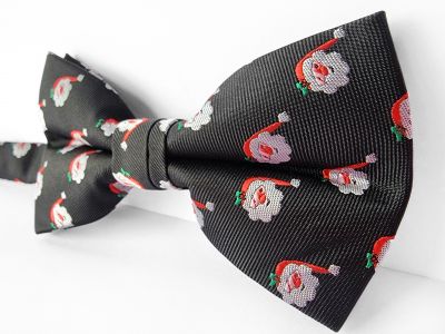 Christmas Santa Black Bowtie - Boxed - Snazzy Santa