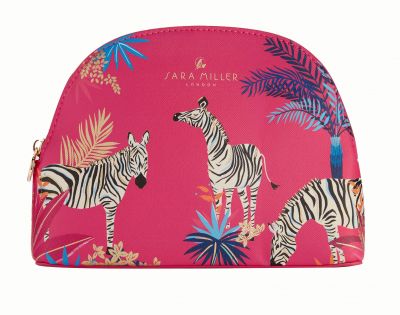 Sara Miller - Tahiti Medium Cosmetic Make Up Wash Bag - Pink Zebra