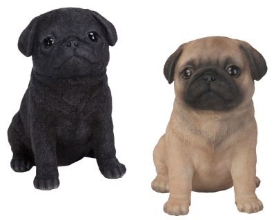 Pug Puppy Dog - Lifelike Ornament Gift - Indoor or Outdoor - Pet Pals - 2 Colours Vivid Arts