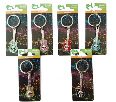 Guitar Metal Keyring - Set of 6 - All Colours