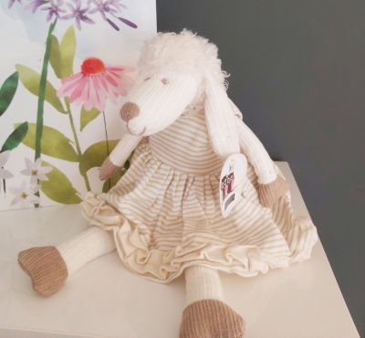 Lottie Lamb Chops Cream Sheep Soft Toy - Free Gift bag  