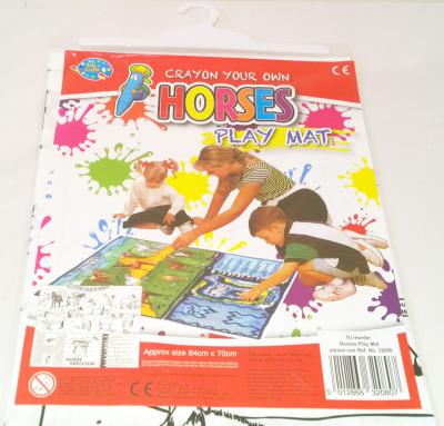 Horses Playmat - Colour Your Own - With Crayons