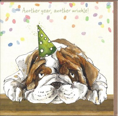 Birthday Card - Another Wrinkle - Party Dog - Gracie Tapner