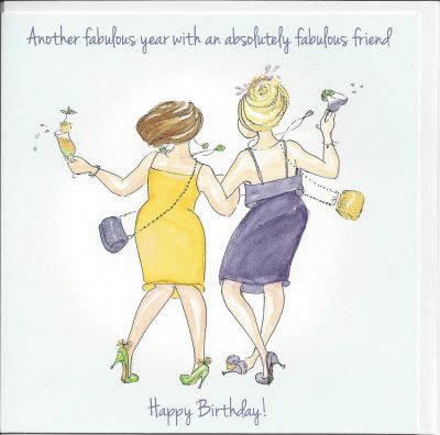 Birthday Card - Fabulous Friend - Glittered - Angie Thomas