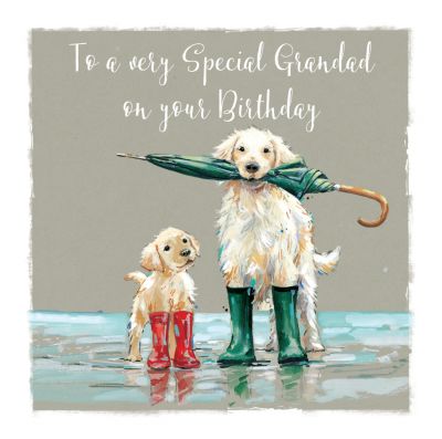 Birthday Card - Grandad - Golden Retriever Dog - The Wildlife Ling Design