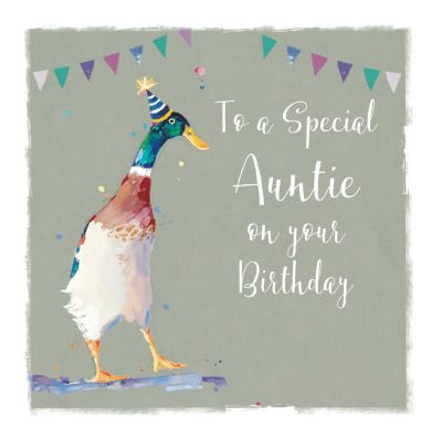 Birthday Card - Auntie - Duck - The Wildlife Ling Design