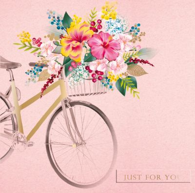 Birthday Card - Just For You - Bike - Cocktail Hour Ling Design 