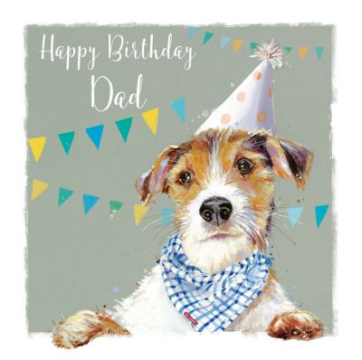 Birthday Card - Dad - Terrier Dog - The Wildlife Ling Design