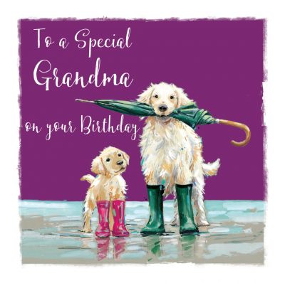 Birthday Card - Grandma - Golden Retriever Dog - The Wildlife Ling Design