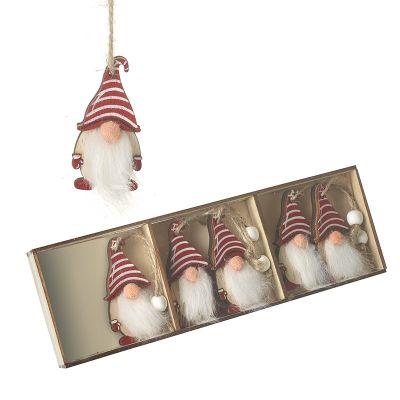 Gonk Christmas Wooden Hanging Decoration - Set of 6 - Heaven Sends