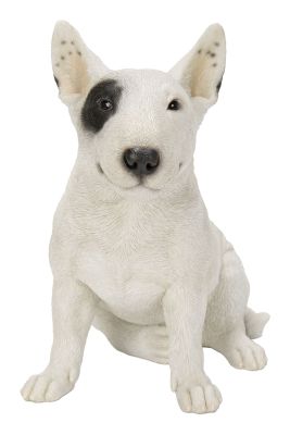 Vivid Arts Bull Terrier Black & White Dog - Garden Ornament 20cm - Indoor or Outdoor