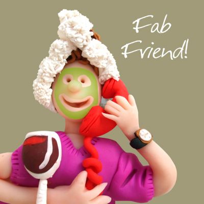 Friend Card - Female Fab Friend! Funny Humour One Lump Or Two