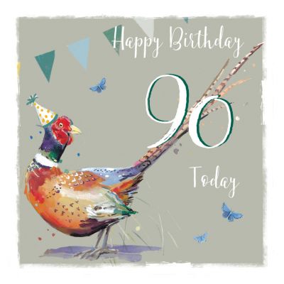 90th Birthday Card - Pheasant - The Wildlife Ling Design