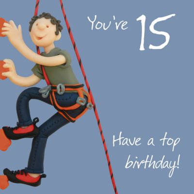 15th Male Birthday Card - Top Birthday Rock Climbing One Lump Or Two 
