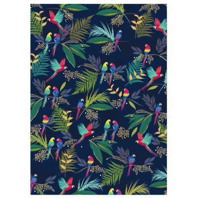 Parrot Blue Luxury Gift Wrap Sheet - Sara Miller