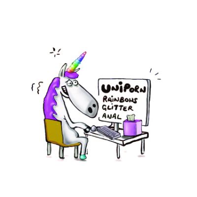Birthday Card - Unicorn Uniporn - Adult Rude Funny - Something David