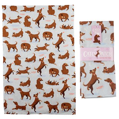 Catch Patch Dog Novelty Tea Towel - Poly Cotton 