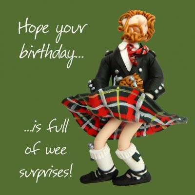 Birthday Card - Male Wee Surprises Scottish Funny One Lump Or Two