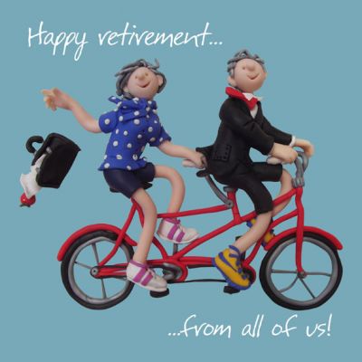 Retirement Card - From All Of Us - Office Work Group Hug One Lump Or Two