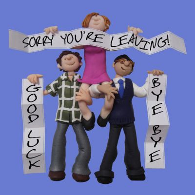 Sorry Your Leaving Card - From All Of Us - Office Work Group Hug One Lump Or Two
