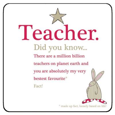 Teacher Gift - Did you know? Coaster - Ruffus Rabbit