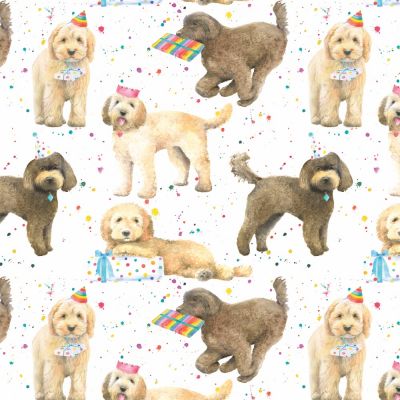Cockapoo Dog Wrapping Paper Sheets & Tags - Arty Penguin