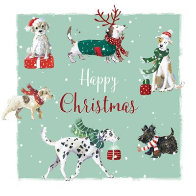 Christmas Card - Paw-fect Xmas Dogs - The Wildlife Ling Design