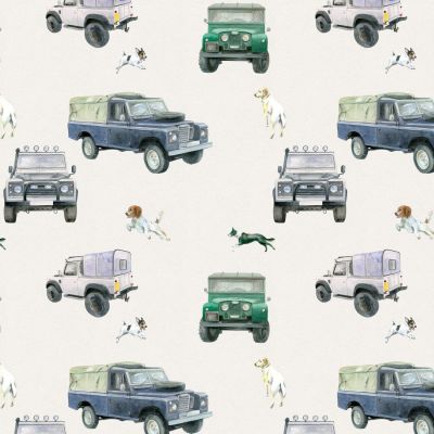 Land Rover Defender & Dogs Off Roader Wrapping Paper Sheets & Tags - Arty Penguin