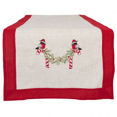 Christmas Embroidered Linen Table Runner - Clayre & Eef