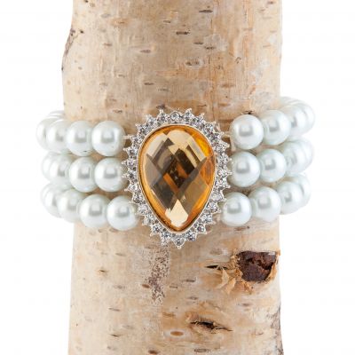 Gold with Faux Pearl Stylish Bracelet